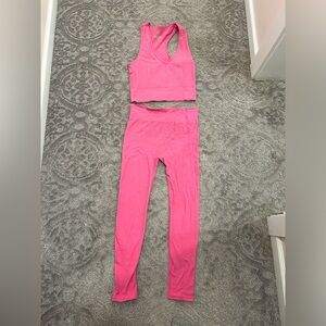 No Boundaries Pink Ribbed Tank Top and Leggings